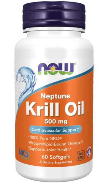 Масло oт Крил 500 мг х 60 меки капсули Now Foods | Krill Oil