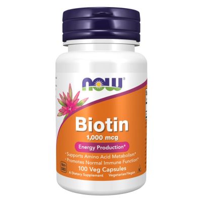 Биотин (Витамин Б7) 1000 мкг х 100 веган капсули Now Foods | Biotin Vitamin B-7