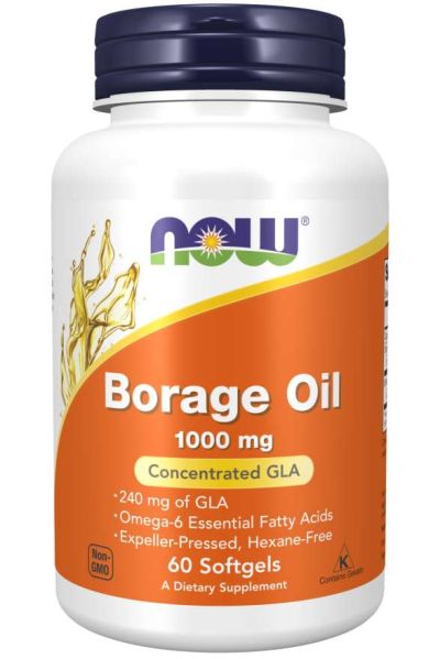 Масло от ПОРЕЧ 1000 мг х 60 меки капсули Now Foods | Borago oil