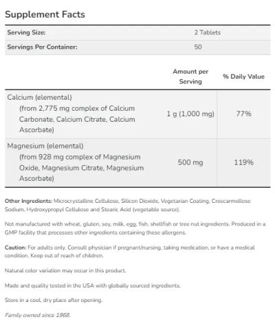 Калций и Магнезий 2:1 500/250 мг х 100 таблетки Now Foods | Cal-Mag 2:1 Ratio