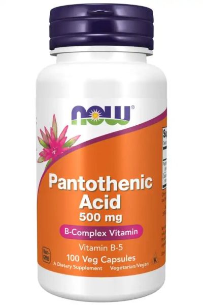 Пантотенова Киселина (Витамин Б5) 500 мг х 100 капсули Now Foods | Pantothenic Acid Vitamin B-5