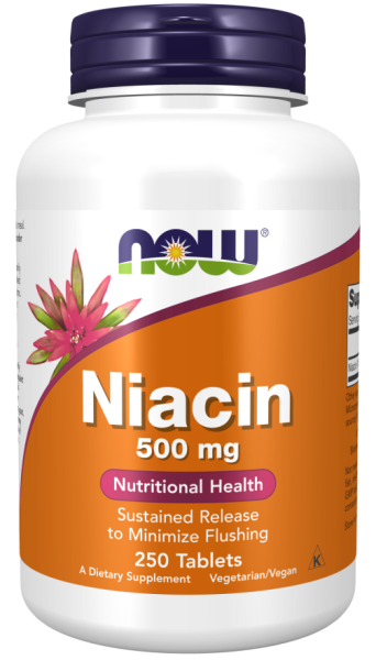 Ниацин (Витамин Б3) 500 мг х 250 таблетки Now Foods | Niacin Vitamin B-3