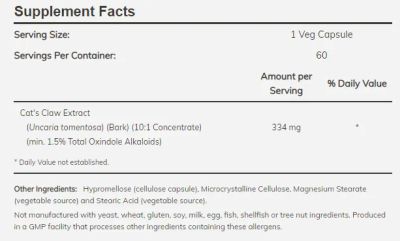 Котешки нокът екстракт 334 мг х 60 веган капсули Now Foods | Cat's Claw