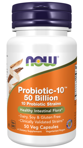 Пробиотик 10™ 50 милиарда CFU х 50 капсули Now Foods | Probiotic 10 50 billion