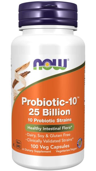 Пробиотик 10™ 25 милиарда CFU х 100 капсули Now Foods | Probiotic-10