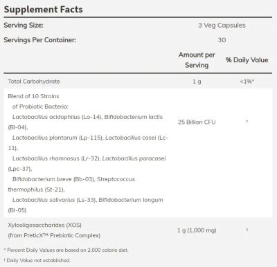 Пробиотик-10™ 25 милиарда  + Бифидо Бууст х 90 капсули Now Foods | Probiotic-10 + Bifido Boost