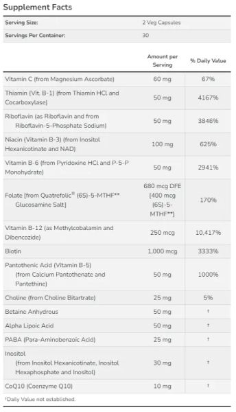 Коензим Q10 + Б-Комплекс и Витамин Ц х 100 капсули Now Foods | Coenzyme B-Complex