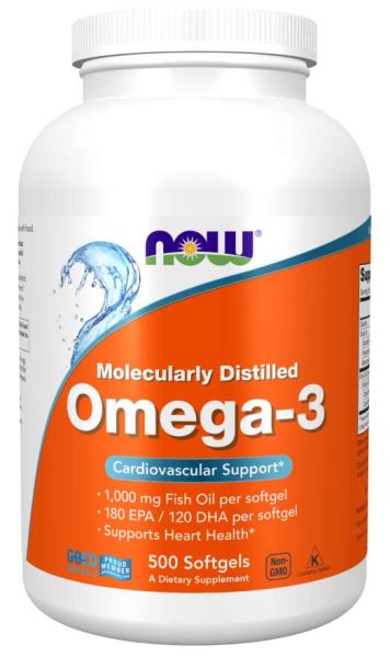 Омега 3 Рибено Масло 1000 мг х 500 меки капсули Now Foods | Omega-3 Fish Oil