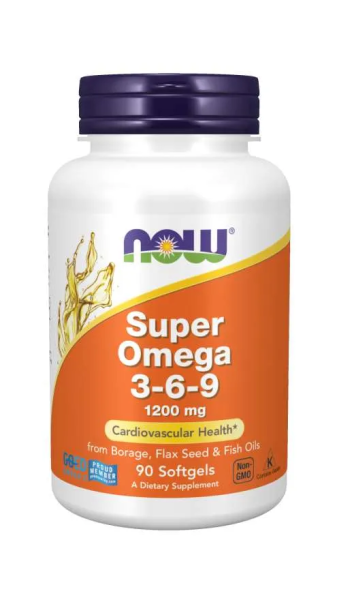 Супер Омега 3-6-9 1200 мг х 90 меки капсули Now Foods | Super Omega 3-6-9