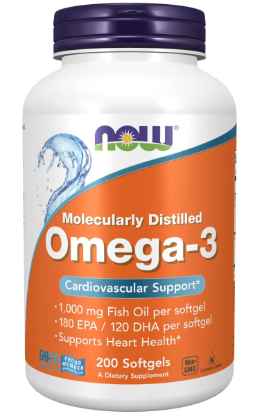 Омега 3 Рибено Масло 1000 мг х 200 меки капсули Now Foods | Omega-3 Fish Oil