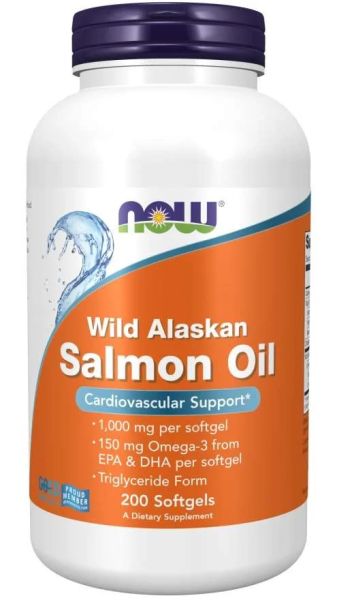 Омега 3 Масло от дива сьомга от Аляска х 200 меки капсули Now Foods | Wild Salmon Oil