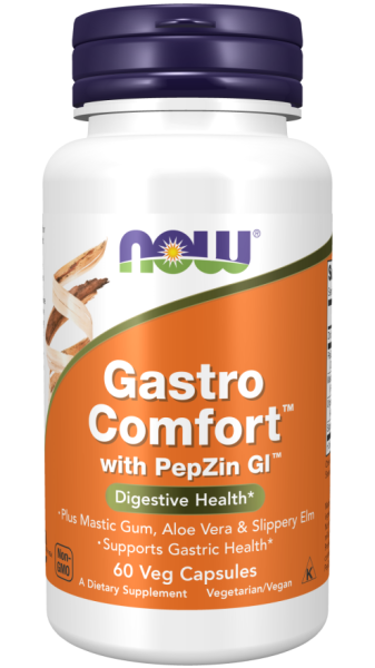 ГАСТРО КОМФОРТ с Pepzin Gi за храносмилане х 60 капсули Now Foods | Gastro Comfort