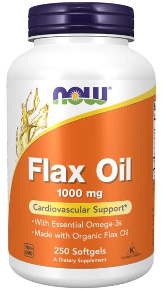 Ленено масло БИО 1000 мг х 250 меки капсули Now Foods | Flax Oil