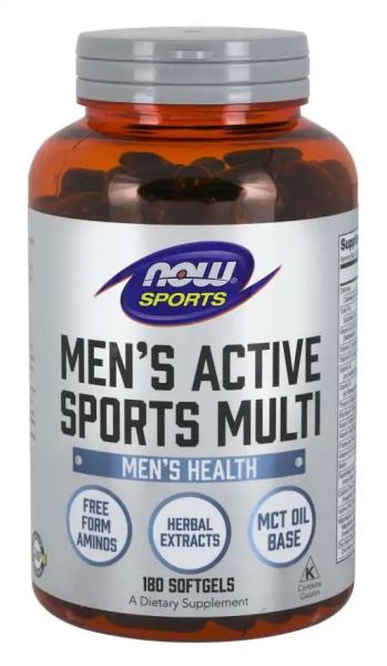 Men's Active Sport Multi Мултивитамини за мъже х 180 меки капсули Now Foods