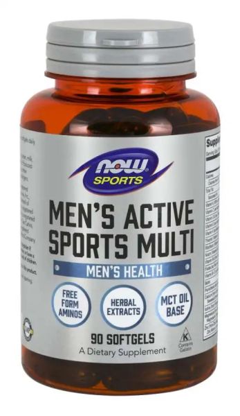 Men's Active Sport Multi Мултивитамини за мъже х 90 меки капсули Now Foods