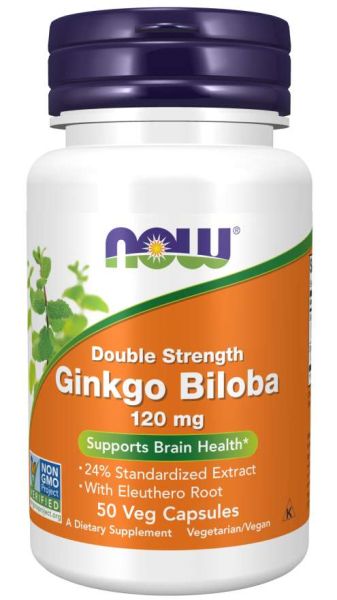 Гинко Билоба екстракт 120 мг х 50 капсули Now Foods | Ginkgo Biloba