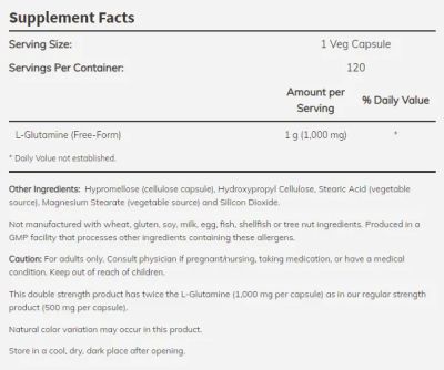 Л-Глутамин 1000 мг х 240 капсули Now Foods | L-Glutamine