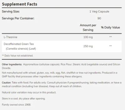 Л-Теанин 100 мг х 90 капсули Now Foods | L-Theanine