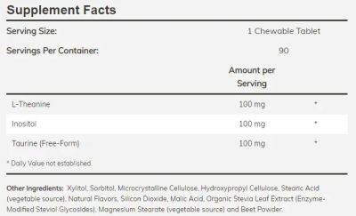 Л-Теанин ПЛЮС 100 мг х 90 дъвчащи таблетки Now Foods | L-Theanine Plus