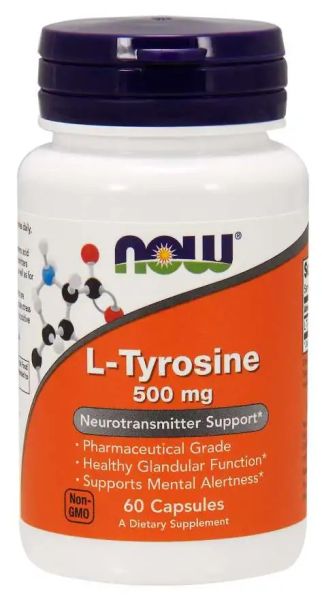 Л-Тирозин 500 мг х 60 капсули Now Foods | L-Tyrosine