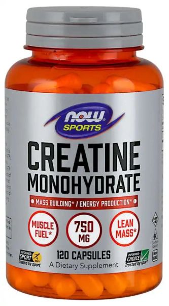 Креатин монохидрат 750 мг х 120 капсули Now Sports Foods | Creatine Monohydrate