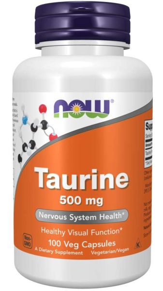 Таурин 500 мг х 100 капсули Now Foods | Taurine