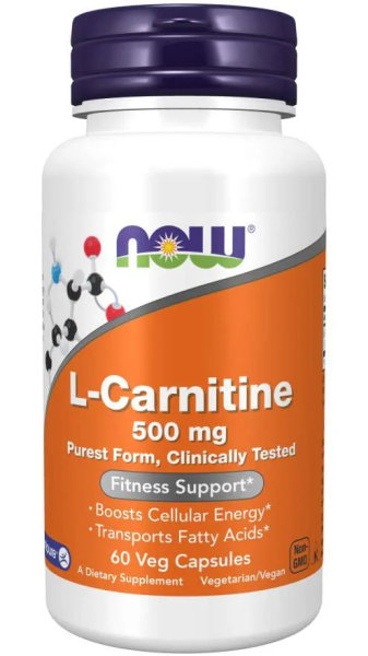 Л-Карнитин 500 мг х 60 капсули Now Foods | Carnipure L-Carnitine