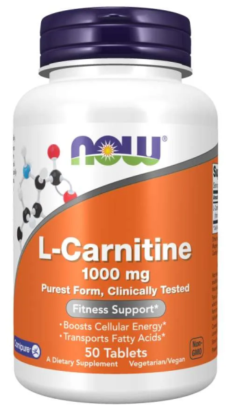 Л-Карнитин 1000 мг х 50 таблетки Now Foods | Carnipure L-Carnitine