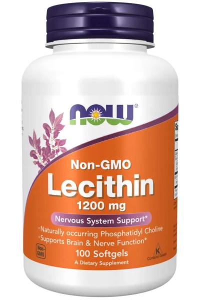 Лецитин 1200 мг х 100 меки капсули Now Foods | Non-GMO Soy Lecithin