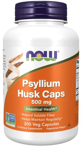 Псилиум Хуск 500 мг х 200 капсули Now Foods | Psyllium Husk