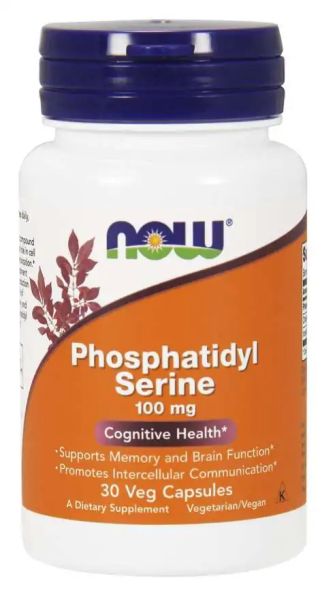 Фосфатидил серин 100 мг х 30 капсули Now Foods | Phosphatidyl Serine