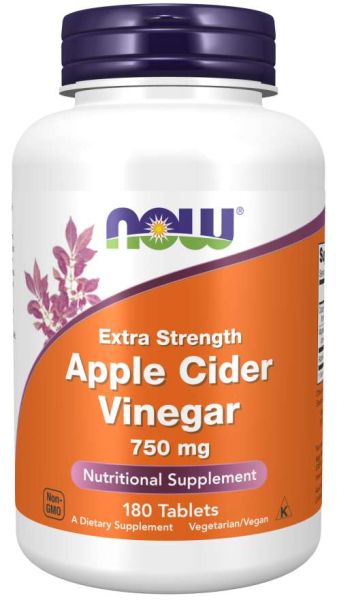 Ябълков оцет за отслабване 750 мг х 180 таблетки Now Foods | Apple Cider Vinegar