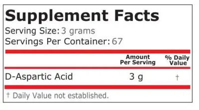 Д-Аспарагинова киселина на прах 214 гр Pure Nutrition | DAA D-Aspartic Acid