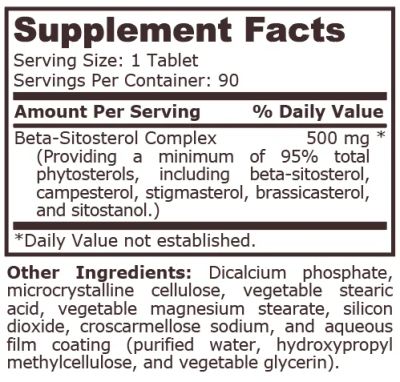 Бета Ситостерол Комплекс 500 мг х 90 таблетки Pure Nutrition | Beta Sitosterol