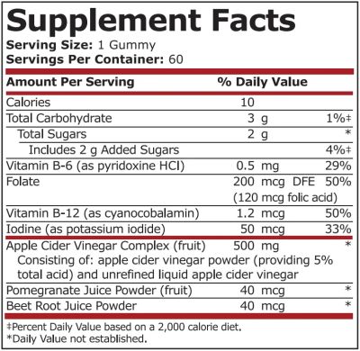 Ябълков оцет за отслабване х 60 желирани таблетки Pure Nutrition | Apple Cider Vinegar