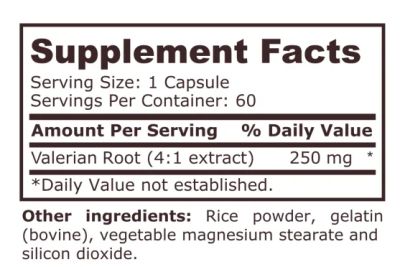 Валериана корен 250 мг х 60 капсули Pure Nutrition | Valerian Root