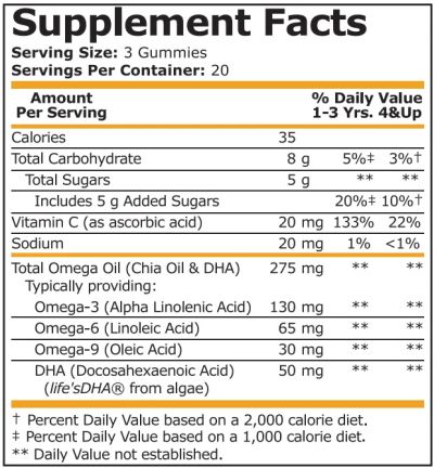 Омега 3-6-9 за деца х 60 желирани таблетки с вкус лимон и портокал Pure Nutrition | Omega 3-6-9