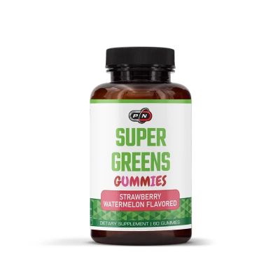 Супер зелени храни х 60 желирани таблетки с вкус ягода и диня Pure Nutrition | Super Greens