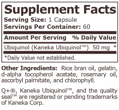 Коензим Q10 Убиквинол 50 мг х 60 капсули Pure Nutrition | Ubiquinol