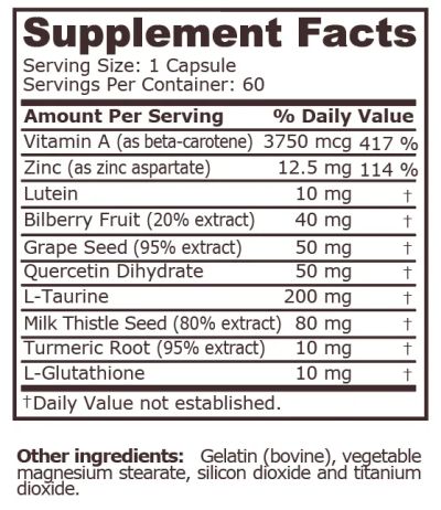 ВИЖЪН СЪПОРТ За подобряване на зрението х 60 капсули Pure Nutrition | Vision Support