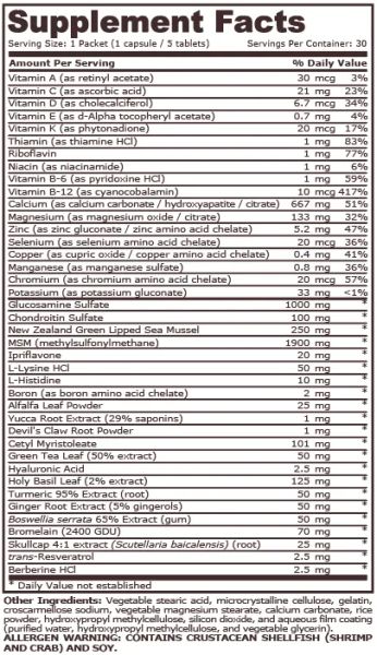 Joint Complex Pack Хранителна добавка за стави х 30 пакета Pure Nutrition