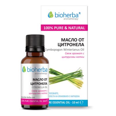 ЦИТРОНЕЛА Етерично масло х 10 мл БИОХЕРБА | BIOHERBA Essential oil - Citronella