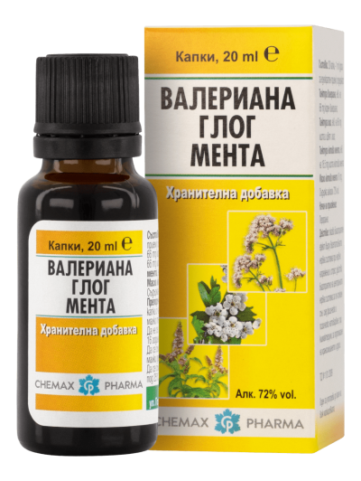 Мента, глог, валериана на капки х 20 мл ХИМАКС ФАРМА | Chimax Pharma