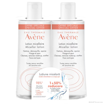 Авен мицеларна почистваща вода  2 х 400 мл ПРОМО ПАКЕТ | Avene