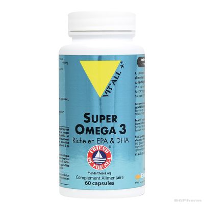 Супер Омега 3 1000 мг ( EPA 400 мг / DHA 300 мг ) х 60 капсули ВИТАЛ ПЛЮС | Vit'all + Omega 3