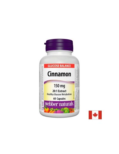 Канела екстракт 150 мг х 60 капсули Webber Naturals | Cinnamon Rich