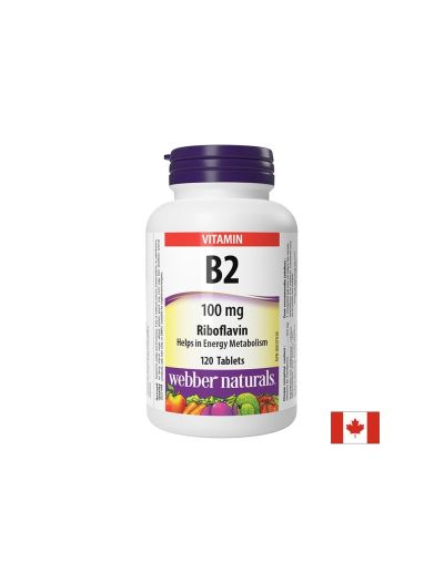Витамин Б2 ( Рибофлавин ) 100 мг х 120 таблетки Webber Naturals | Vitamin B2 Riboflavin