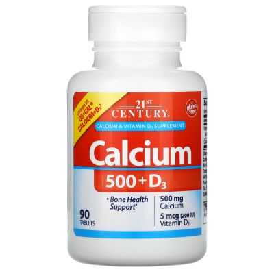 21st Century Калций 500 мг + Витамин Д3 х 90 таблетки | Calcium + D3