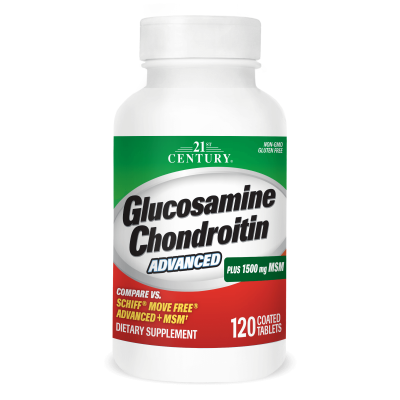 21st Century Глюкозамин, Хондроитин + МСМ х 120 таблетки |  Glucosamine Chondroitin + MSM