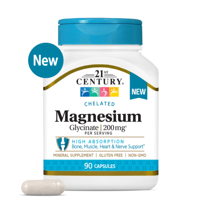 21st Century Магнезий глицинат 100 мг х 90 капсули | Magnesium Glycinate